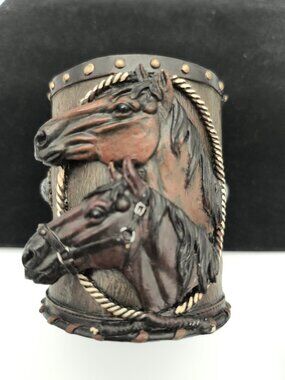 Western Themed Resin Horse Pencil & Letter Holder Set